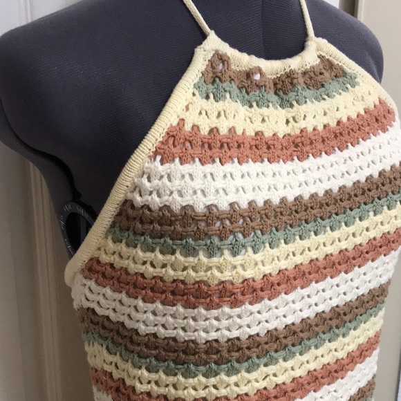 NWT Promesa Crochet Halter Mini Dress - Picture 5 of 16